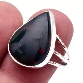 Natural Bloodstone Gemstone Handmade 925 Sterling Silver Jewelry Ring S.8 l0F56