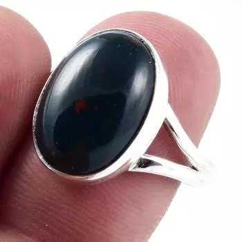 Natural Bloodstone Gemstone Handmade 925 Sterling Silver Jewelry Ring S.8 p3z21