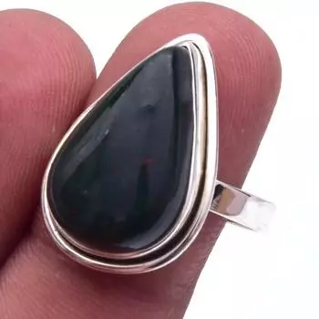 Natural Bloodstone Gemstone Handmade 925 Sterling Silver Jewelry Ring S.9 e6z94