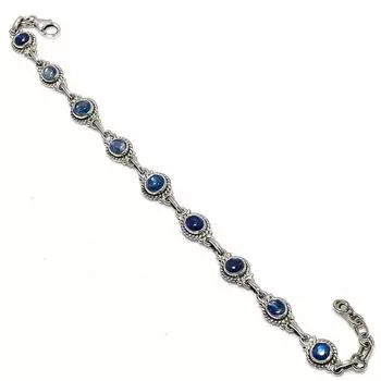 Natural Blue Kyanite Gemstone 925 Solid Sterling Silver Gift Bracelet 7-8 P7D57