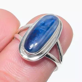 Natural Blue Kyanite Gemstone Handmade 925 Solid Silver Jewelry Ring Size 6 j1A34