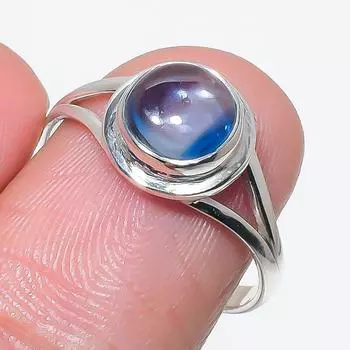 Natural Blue Kyanite Gemstone Handmade 925 Solid Silver Jewelry Ring Size 9 R9m93
