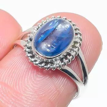 Natural Blue Kyanite Gemstone Handmade 925 Solid Silver Jewelry Ring Size 6 s1G26