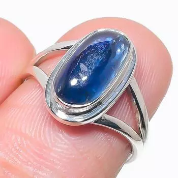 Natural Blue Kyanite Gemstone Handmade 925 Solid Silver Jewelry Ring Size 6 A9Q79