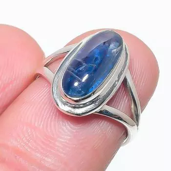 Natural Blue Kyanite Gemstone Handmade 925 Solid Silver Jewelry Ring Size 6 Y1i82