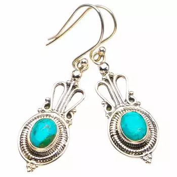 Natural Blue Toapz Handmade 925 Sterling Silver Earrings 1.5 D3751