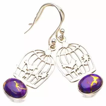 Natural Blue Toapz Handmade 925 Sterling Silver Earrings 1.5 D3757