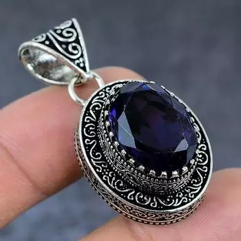 Natural Blue Topaz Gemstone 925 Sterling Silver Jewelry Pendant 1.77 g0b56