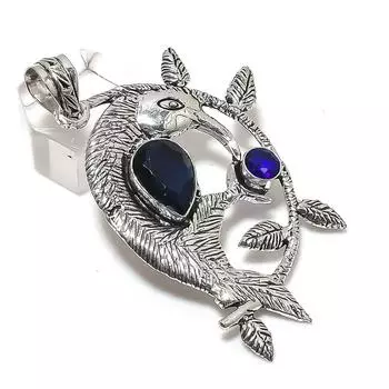 Natural Blue Topaz Gemstone 925 Sterling Silver Jewelry Pendant 2.56 k0w63