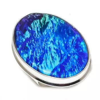 Natural Blue Triplet Opal 925 Sterling Silver Jewelry Ring Size 8.5 i4Q92