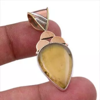 Natural Botswana Agate 925 Solid Sterling Silver Gift TwoTone Pendant 1.75 A4M15