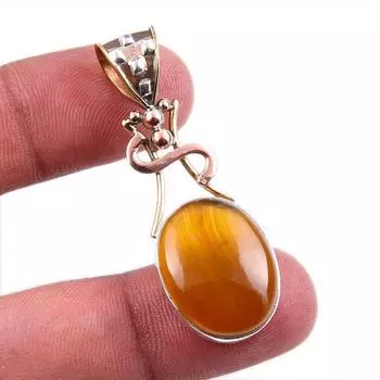 Natural Botswana Agate 925 Solid Sterling Silver Gift TwoTone Pendant 1.75 Q4q83