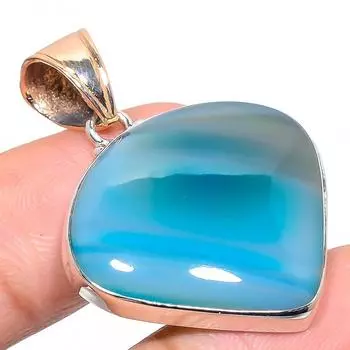 Natural Botswana Agate Gemstone 925 Sterling Silver Two Tone Pendant 1.65 p5I21