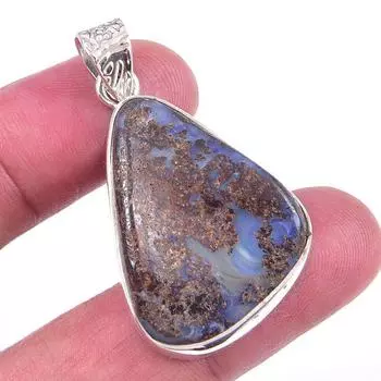 Natural Boulder Opal Gemstone 925 Solid Sterling Silver Gift Pendant 1.50 B7b96