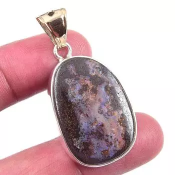 Natural Boulder Opal Gemstone 925 Solid Sterling Silver Gift Pendant 1.75 k3j27