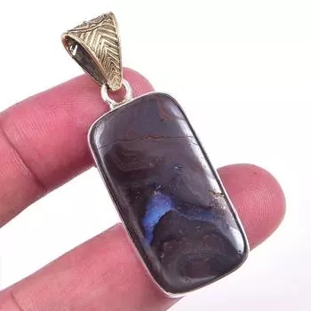 Natural Boulder Opal Gemstone 925 Solid Sterling Silver Gift Pendant 1.75 k5o33