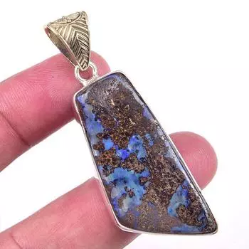 Natural Boulder Opal Gemstone 925 Solid Sterling Silver Gift Pendant 2.25 t2M87
