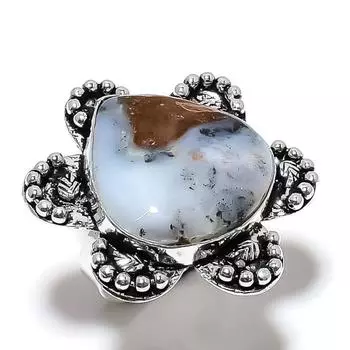 Кольцо из серебра 925 пробы с натуральным камнем Боулдер Опал, размер 7, M3L21
