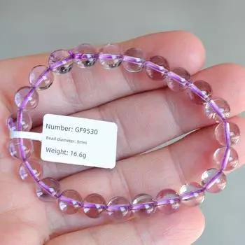 Natural Brazil Dark Purple Single Circle Crystal Couple Bracelet GF9530