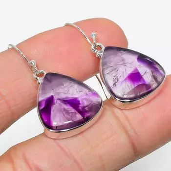 Natural Brazilian Amethyst Gemstone 925 Solid Sterling Silver Earring 1.50 S1e47