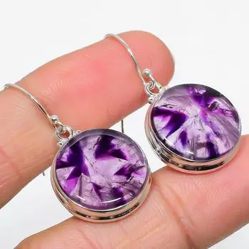Natural Brazilian Amethyst Gemstone 925 Solid Sterling Silver Earring 1.50 g0N81