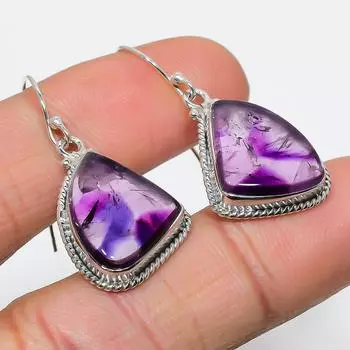 Natural Brazilian Amethyst Gemstone 925 Solid Sterling Silver Earring 1.50 b9L65