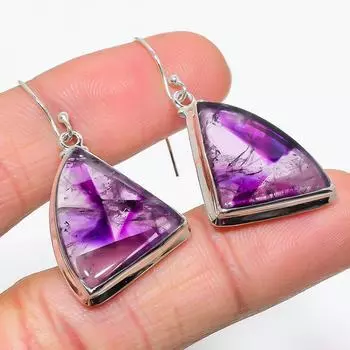 Natural Brazilian Amethyst Gemstone 925 Solid Sterling Silver Earring 1.50 P0e44