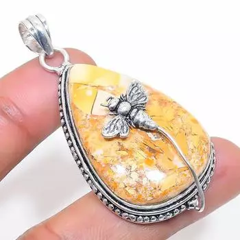 Natural Brecciated Mookaite 925 Sterling Silver Jewelry Pendant 2.25 k4z18