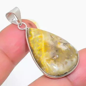 Подвеска из натурального яшмы шмеля из стерлингового серебра 925 пробы 1,65 дюйма L1V46