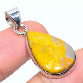 Natural Bumblebee Jasper Gemstone 925 Solid Sterling Silver Pendant 1.50 g0s97