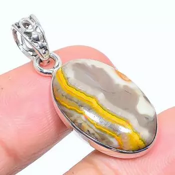 Natural Bumblebee Jasper Gemstone 925 Solid Sterling Silver Pendant 1.54 K6p31