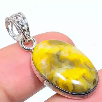 Natural Bumblebee Jasper Gemstone 925 Solid Sterling Silver Pendant 1.50 a9k58