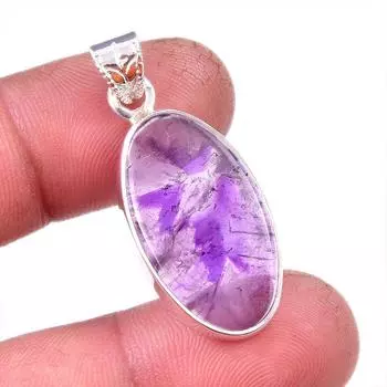 Natural Cacoxenite Gemstone 925 Solid Sterling Silver Jewelry Pendant 1.25 T6W32