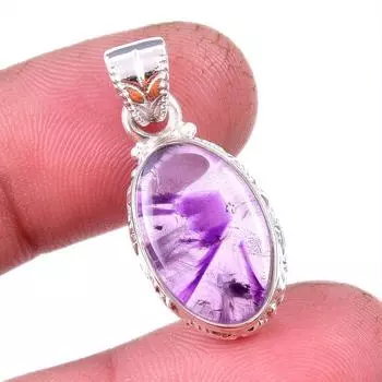Natural Cacoxenite Gemstone 925 Solid Sterling Silver Jewelry Pendant 1.25 Y1T48