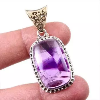 Natural Cacoxenite Gemstone 925 Solid Sterling Silver Jewelry Pendant 1.75 M5S79