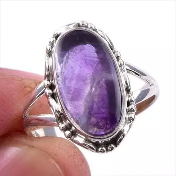Natural Cacoxenite Gemstone 925 Solid Sterling Silver Jewelry Ring Size 8 k1u25