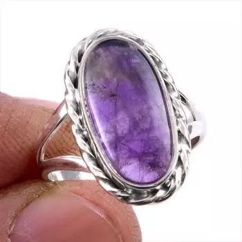 Natural Cacoxenite Gemstone 925 Solid Sterling Silver Jewelry Ring Size 7 K0y75