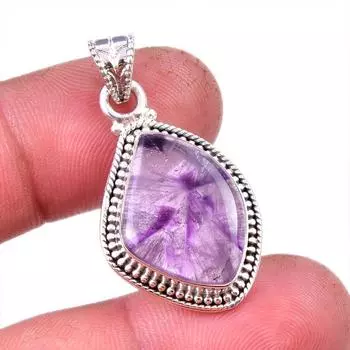 Natural Cacoxenite Gemstone 925 Solid Sterling Silver Jewelry Pendant 1.50 D7p45