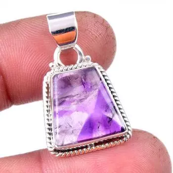 Natural Cacoxenite Gemstone 925 Solid Sterling Silver Jewelry Pendant 1.25 Q8e16