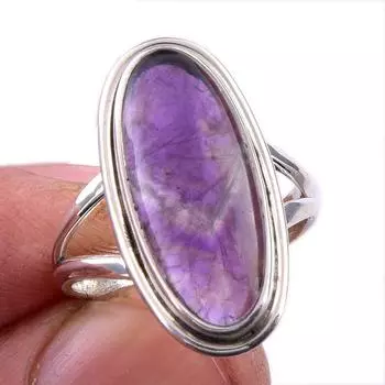 Natural Cacoxenite Gemstone 925 Solid Sterling Silver Jewelry Ring Size 6 f9z58