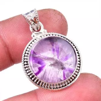 Natural Cacoxenite Gemstone 925 Solid Sterling Silver Jewelry Pendant 1.25 r1M40