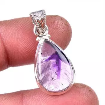 Natural Cacoxenite Gemstone 925 Solid Sterling Silver Jewelry Pendant 1.25 h2v63