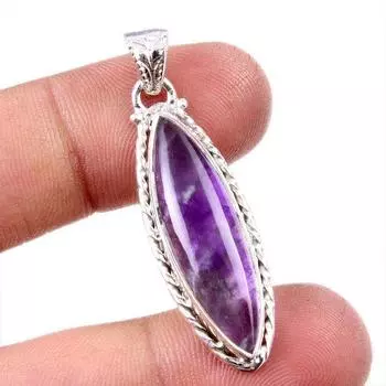 Natural Cacoxenite Gemstone 925 Solid Sterling Silver Jewelry Pendant 1.75 Z6p40