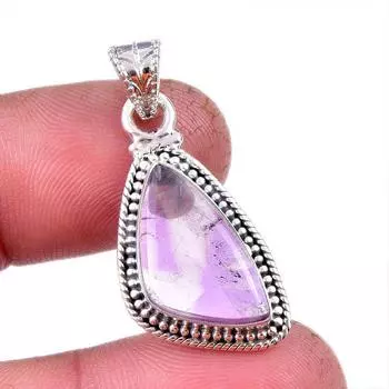 Natural Cacoxenite Gemstone 925 Solid Sterling Silver Jewelry Pendant 1.25 Q3R12