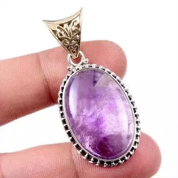 Natural Cacoxenite Gemstone 925 Solid Sterling Silver Jewelry Pendant 1.75 w8W42