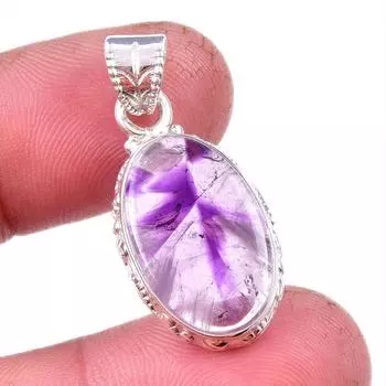 Natural Cacoxenite Gemstone 925 Solid Sterling Silver Jewelry Pendant 1.25 F3l66