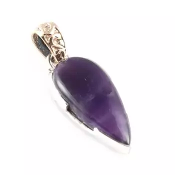 Natural Cacoxenite Gemstone 925 Sterling Silver Gift Two Tone Pendant 1.6 j9J94