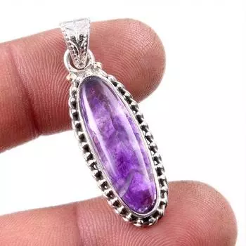 Natural Cacoxenite Gemstone Handmade 925 Solid Sterling Silver Pendant 1.5 h1V79
