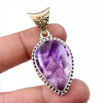 Natural Cacoxenite Gemstone Handmade 925 Solid Sterling Silver Pendant 2 w5C64