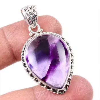 Natural Cacoxenite Gemstone Handmade 925 Solid Sterling Silver Pendant 1.5 V8G91
